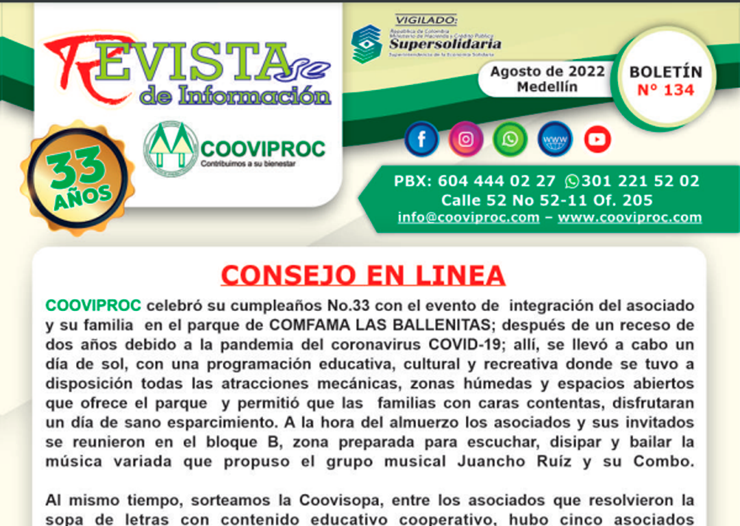 134 Revista de información